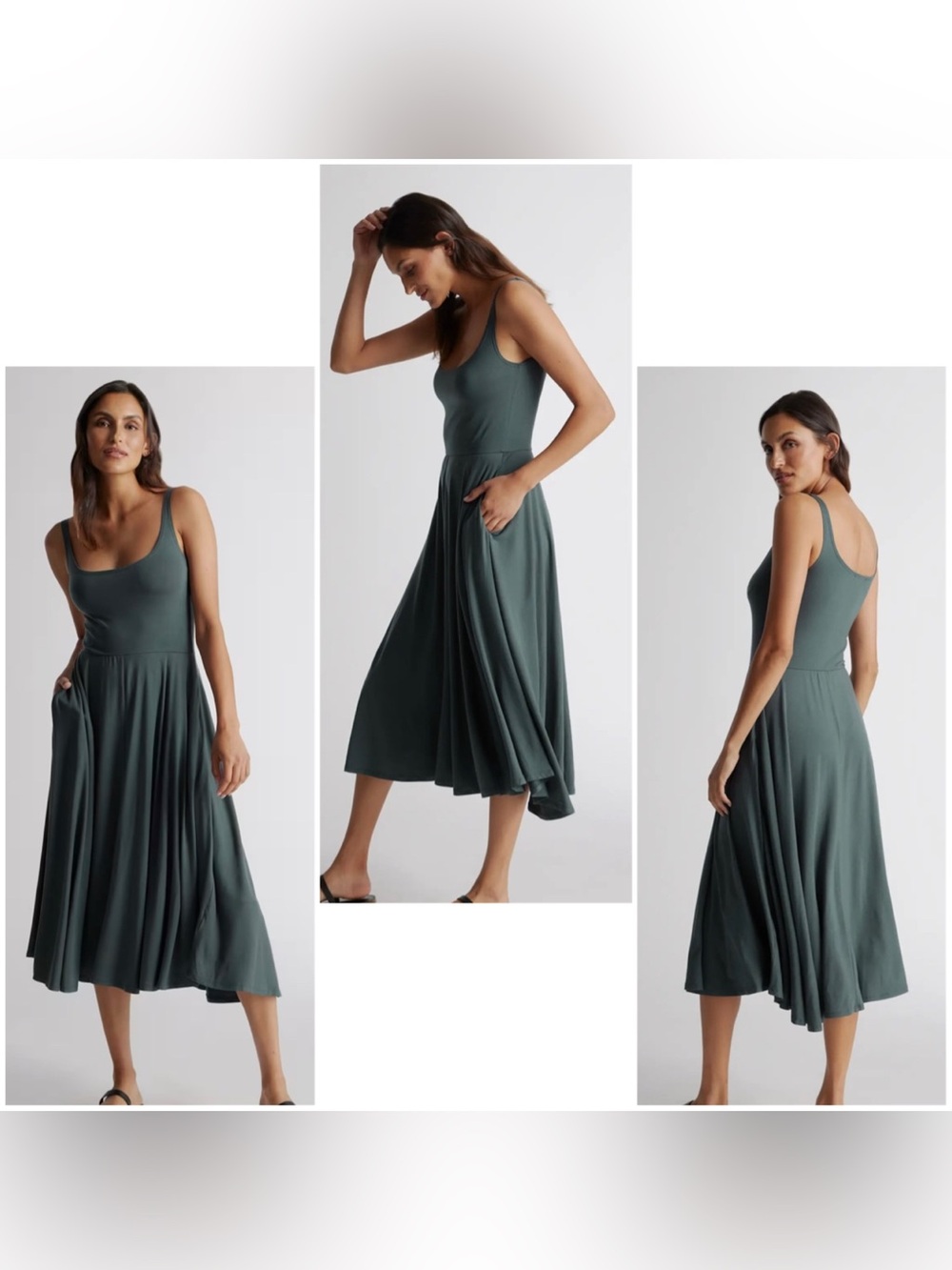 Tencel Jersey Fit & Flare Dress - Dark Olive